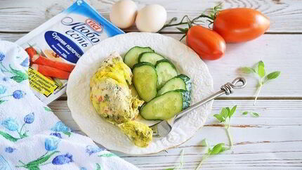 Крабовый омлет в пакете