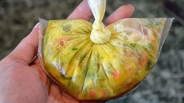 крабовый омлет в пакете