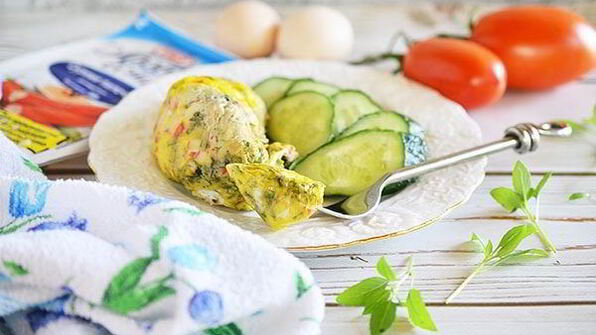 крабовый омлет в пакете