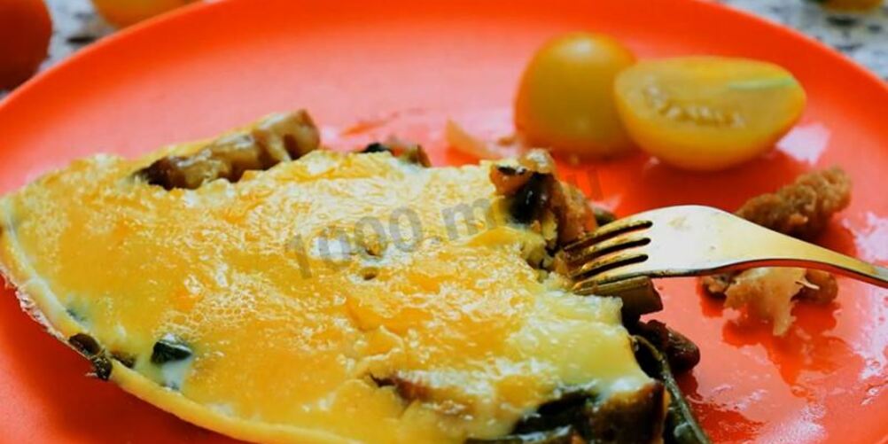 Рецепт омлета из вигны и щавеля с сыром