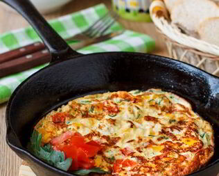 Омлет на молоке с овощами