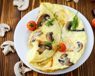 Омлет с грибами