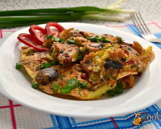 Омлет с картофелем и грибами