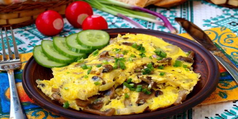Рецепт омлета с шампиньонами