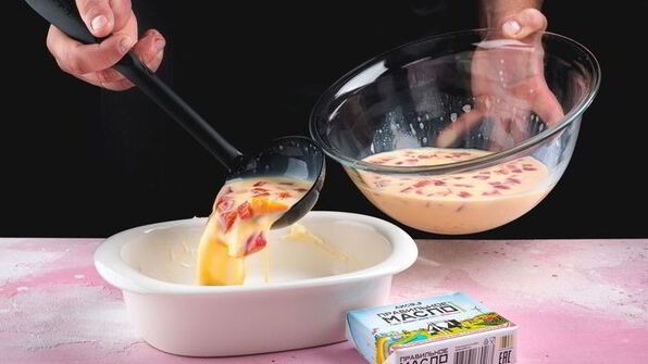 яркий омлет с овощами