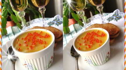 Паштет из семги с красной икрой и вином