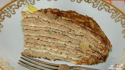 Блинный торт с печенью