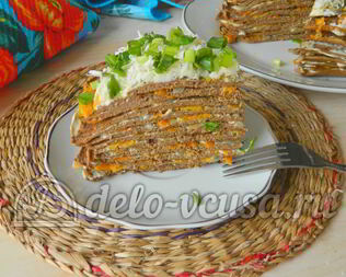 Печеночный торт из свиной печени