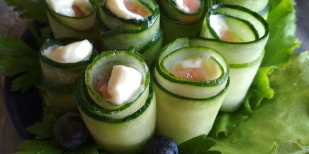 Рецепт огуречных роллов с семгой