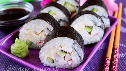 Роллы с крабовыми палочками