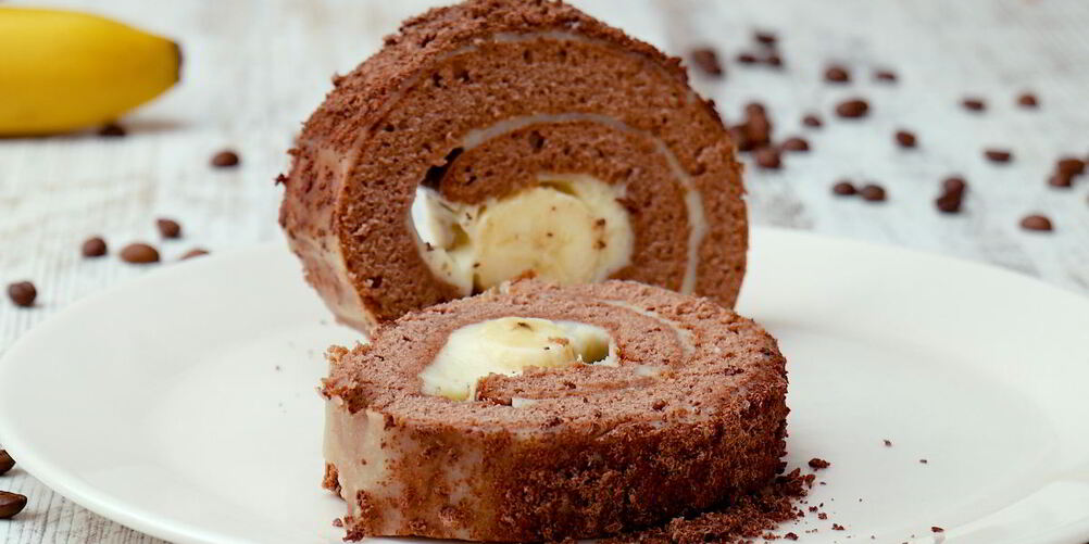 Рецепт кофейного рулета с бананом
