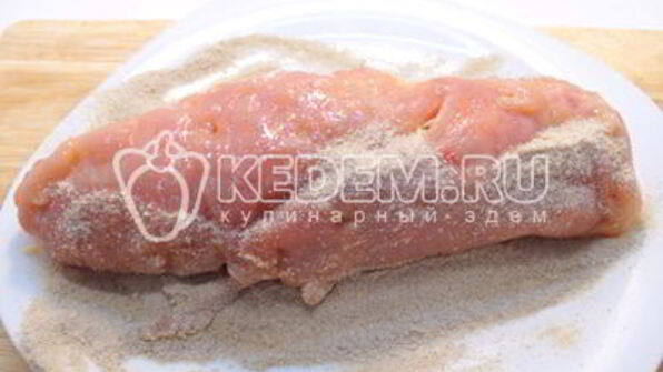 куриный рулет с сыром и укропом