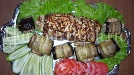 Мясной рулет с сыром в фольге