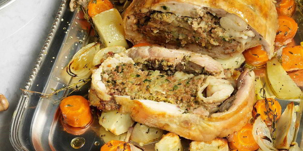 Рецепт рулета из индейки с бараниной, картошкой и морковью