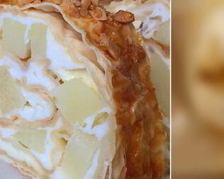 Рулет из лаваша с грушей