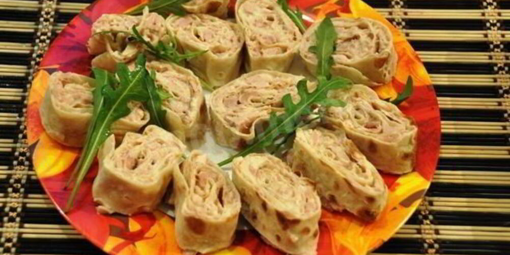 Рецепт рулета из лаваша с курицей и грибами