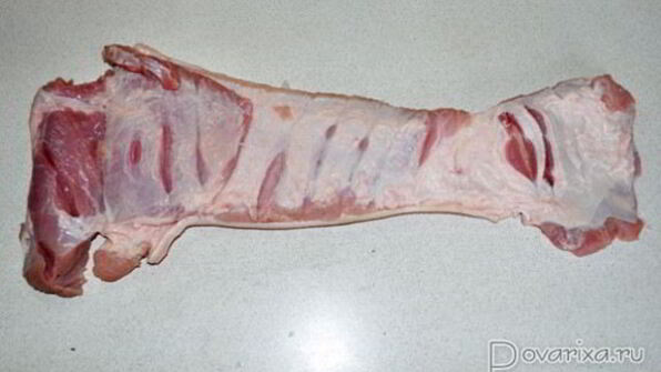 рулет из свиной брюшины с горчицей и хреном