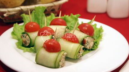 Рулетики из огурцов с начинкой