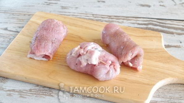 свиные рулетики с грибами