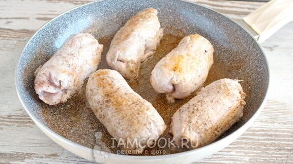 свиные рулетики с грибами