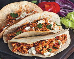 Такос на углях с индейкой