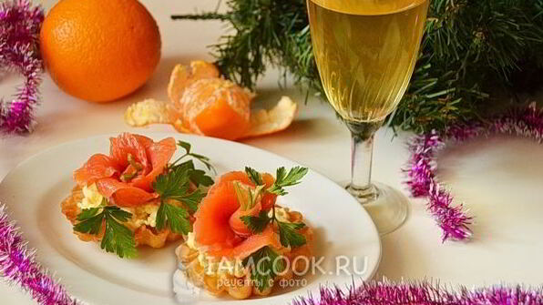 новогодние тарталетки с семгой
