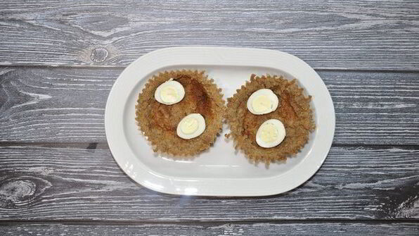 тарталетки из отрубей с салатом из семги