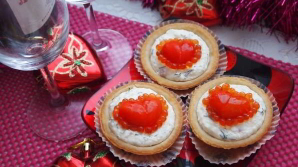 тарталетки красное сердце