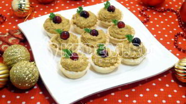 тарталетки с паштетом из фасоли