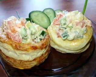 Волованы — тарталетки из слоеного теста