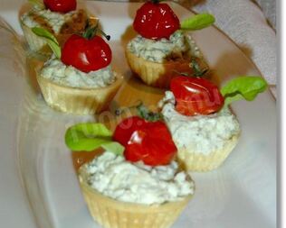 Закусочные тарталетки с творожным сыром