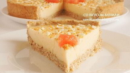 Миндальный тарт с грейпфрутовым кремом, белым шоколадом и маскарпоне