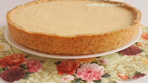 миндальный тарт с грейпфрутовым кремом, белым шоколадом и маскарпоне