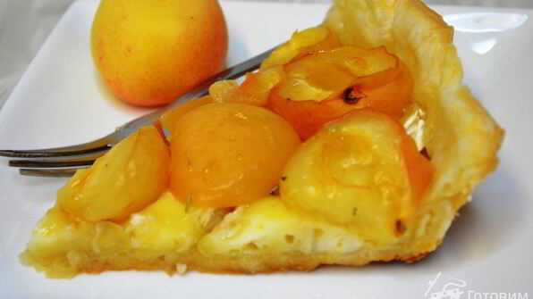 тарт с камамбером и абрикосами