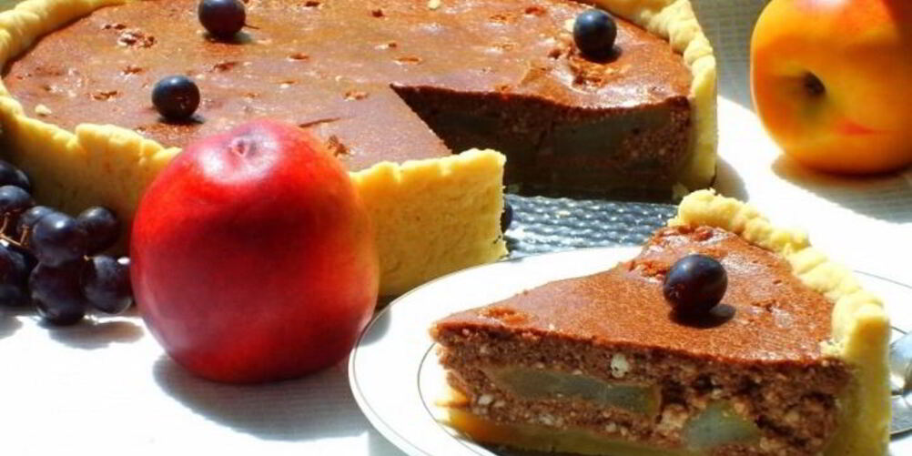 Рецепт тарта творожного груши в шоколаде