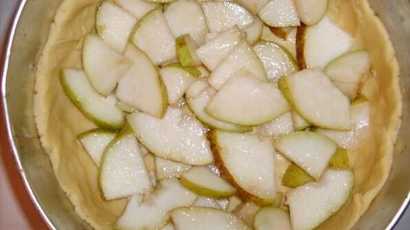 тарт творожный груши в шоколаде