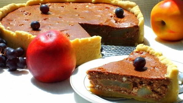 тарт творожный груши в шоколаде