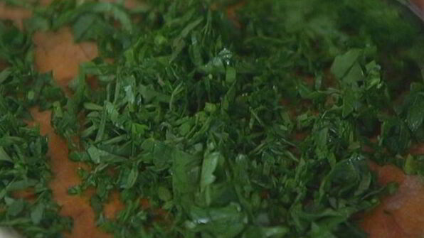 тарты с раковыми шейками и зеленью