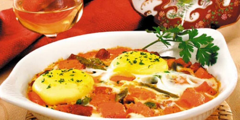 Рецепт яичницы-глазуньи с овощами