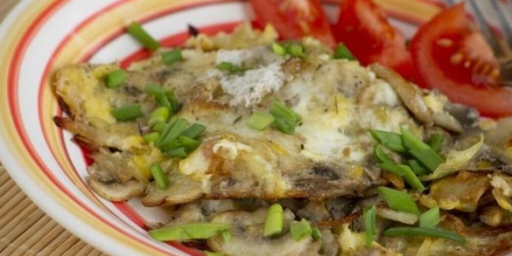 Рецепт яичницы с грибами