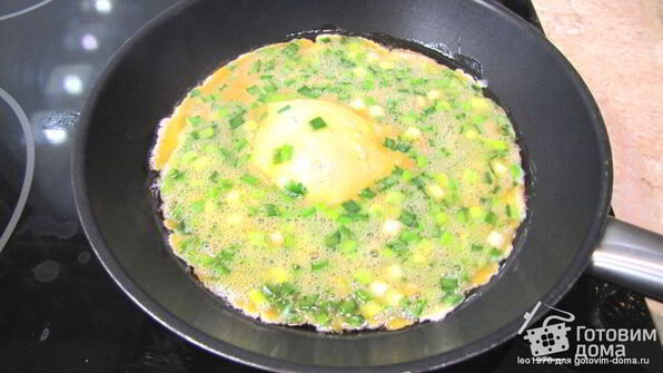 яичница с зеленым луком