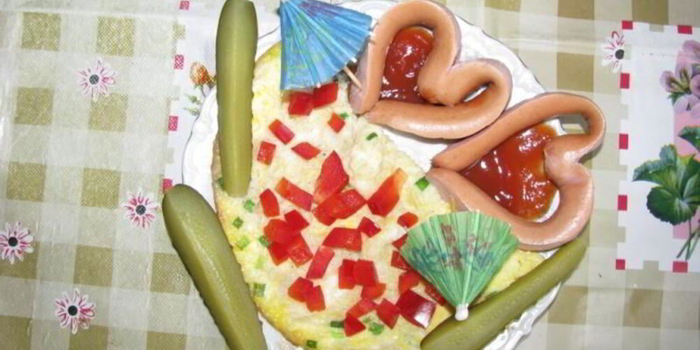 Рецепт завтрака на двоих яичница сердечком