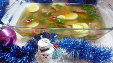 Заливное из говяжьего языка